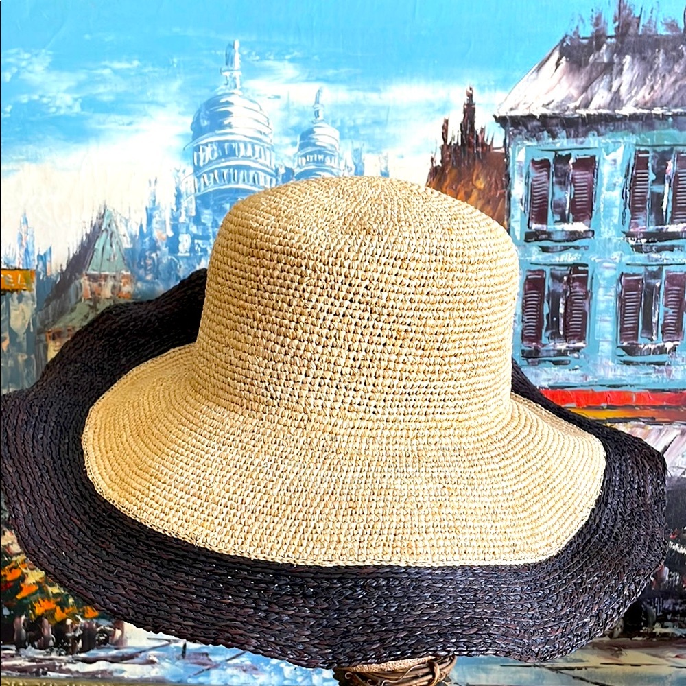 Tommy Bahama Two-Tone Malleable Straw Sun Hat One Size Fabulous
